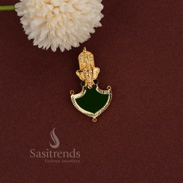 Guaranteed Kerala Style One Gram 24K Micro Gold Plated Ganesha Palakka Pendant - Sasitrends