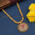 Elegant Contrast: White-Ruby One Gram Micro Gold Plated Sun Pattern Locket Necklace