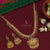 Ethnic Charm: Traditional Micro Gold Plated Tilak Pendant Necklace Set with Sparkling Stone and Golden Balls
