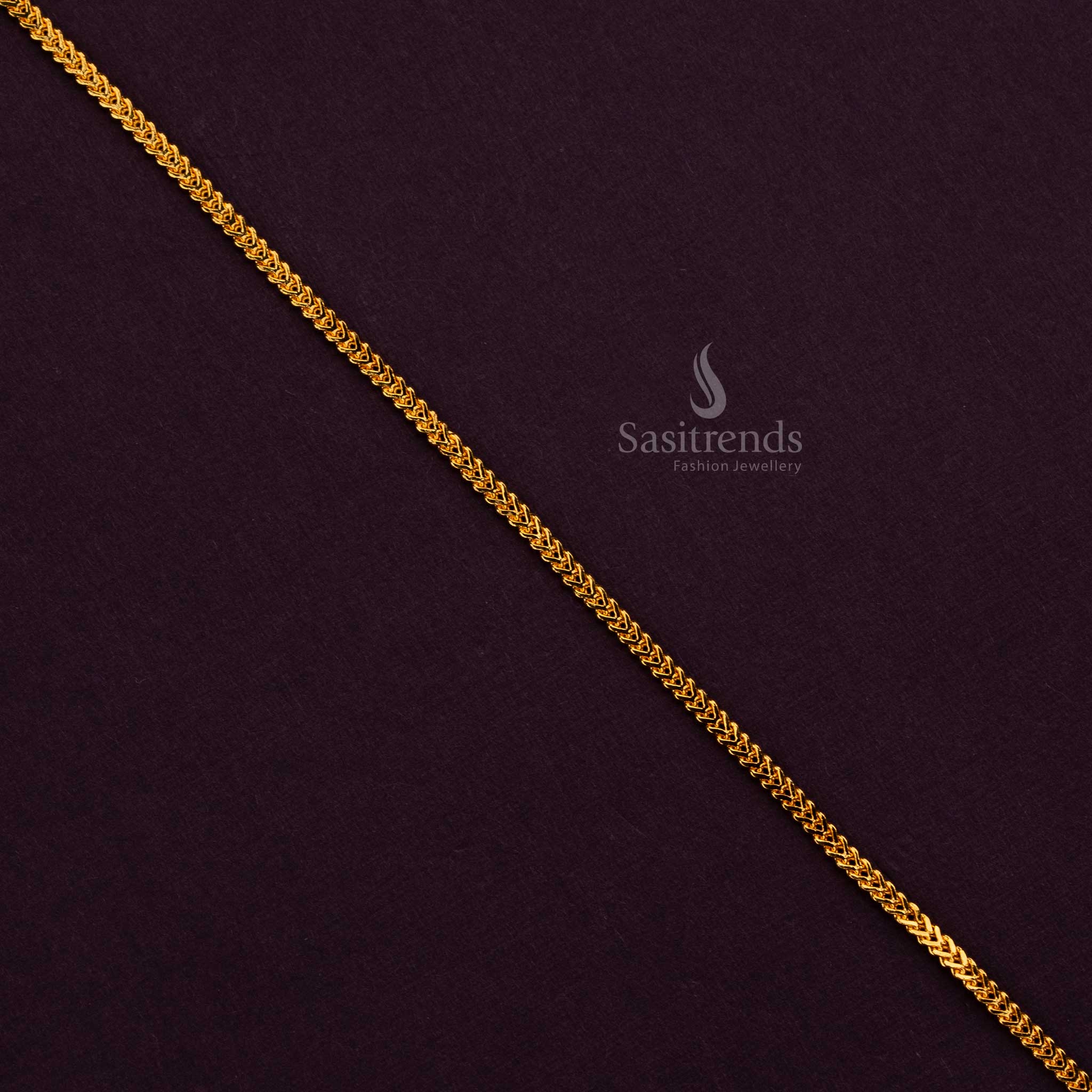 Stylish Flat Chain with Micro Gold Plating, One Gram Jewellery for Saree Wear – Sasitrends