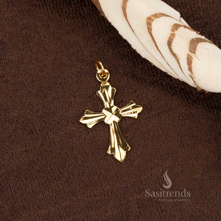 Attractive Micro Gold Plated Cross Dollar Pendant for Thali Chain – One Gram Jewellery Using 24 Carat Pure Gold - Sasitrends