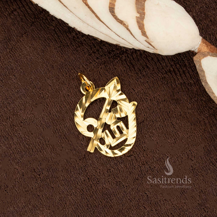 Traditional Micro Gold Plated Om with Vel Dollar Pendant – One Gram Jewellery, Using 24 Carat Pure Gold, Guaranteed Finish - Sasitrends