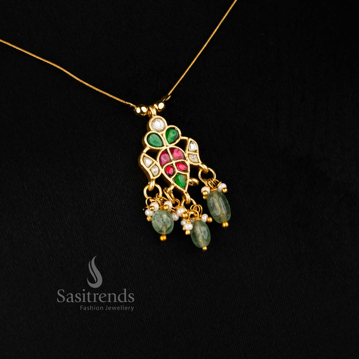 Ethereal Jadau shimmer chain necklace elevating outfits with refined pearl enhancement – Sasitrends
