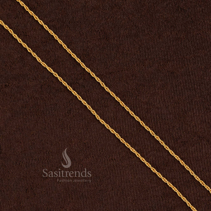 Majestic Micro Gold Plated 18 Inches Designer Chain showcasing intricate link design for festive and bridal saree wear – Sasitrends