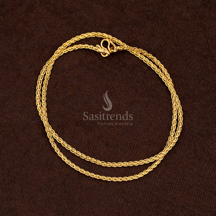 Regal Micro Gold Plated 18 Inches Chain with exquisite crafted filigree, ideal for festive saree and bridal ensembles – Sasitrends