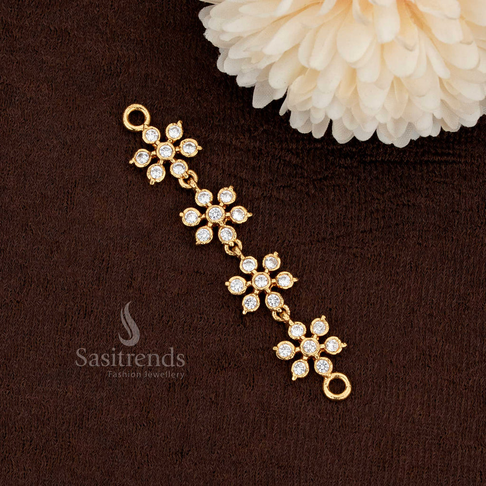 Opulent Impon Addigai Micro Gold Plated Panchaloha Mugappu Pendant – 3 Floral Styles with rich gold finish and authentic temple jewellery charm – Sasitrends