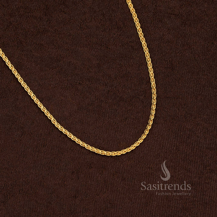 Majestic Micro Gold Plated 18 Inches Chain with polished lustrous accents, ideal for bridal and festive celebrations – Sasitrends