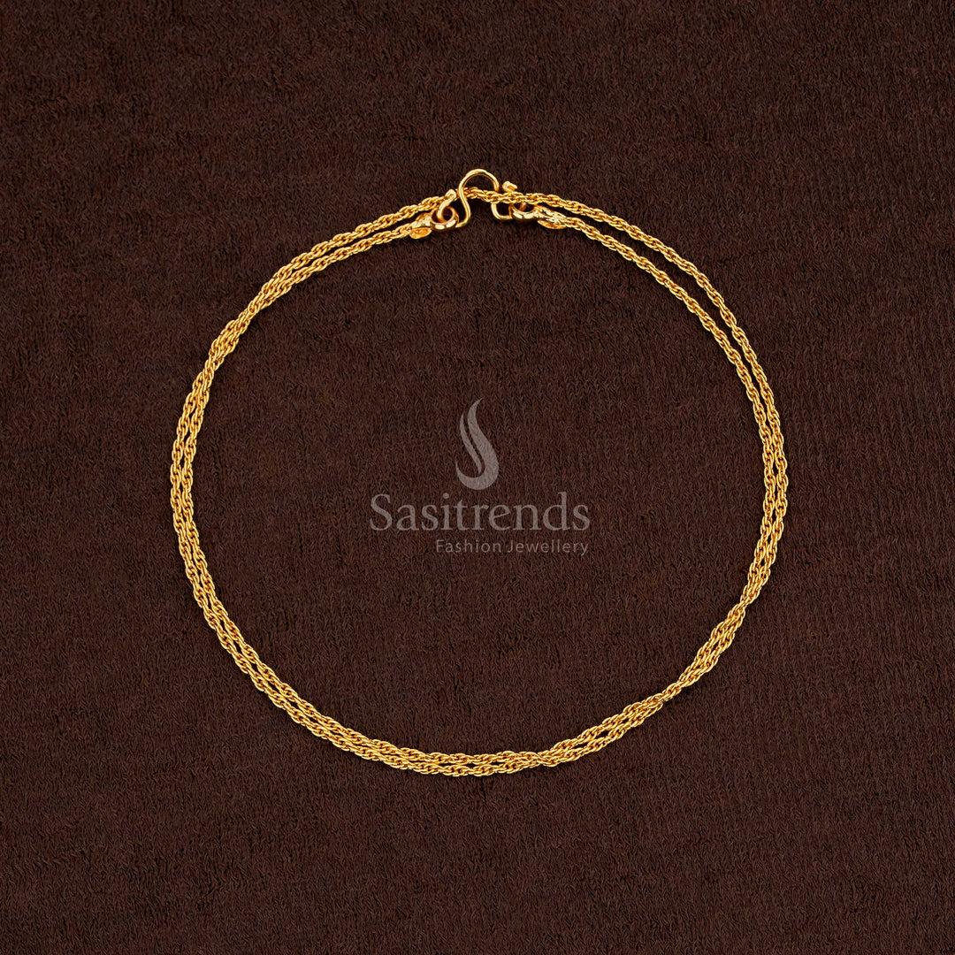 Stunning 18 Inches Micro Gold Plated Designer Chain with intricate link work, perfect for enhancing festive attire – Sasitrends