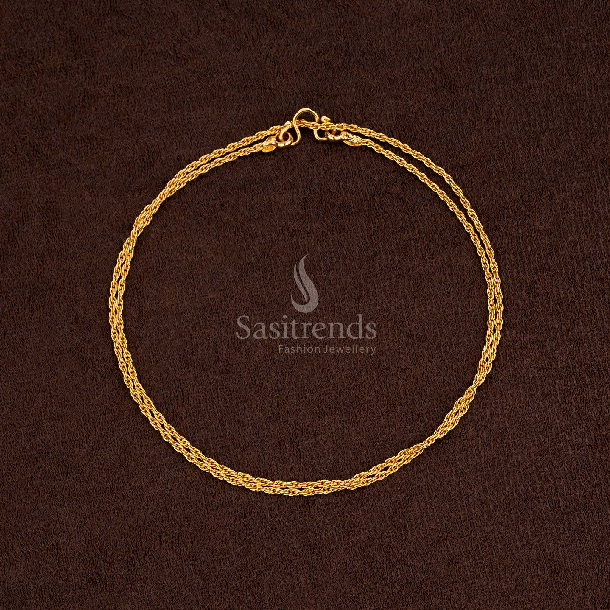 Stunning 18 Inches Micro Gold Plated Designer Chain with intricate link work, perfect for enhancing festive attire – Sasitrends