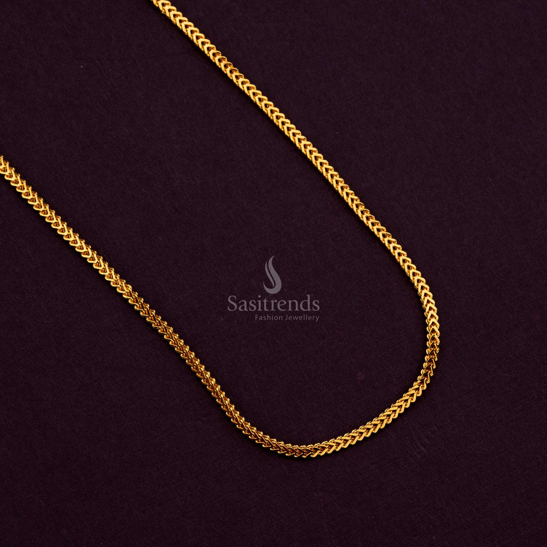 Micro Gold Plated Traditional Flat Chain – One Gram Jewellery, Guaranteed Look Like Real Gold – Sasitrends