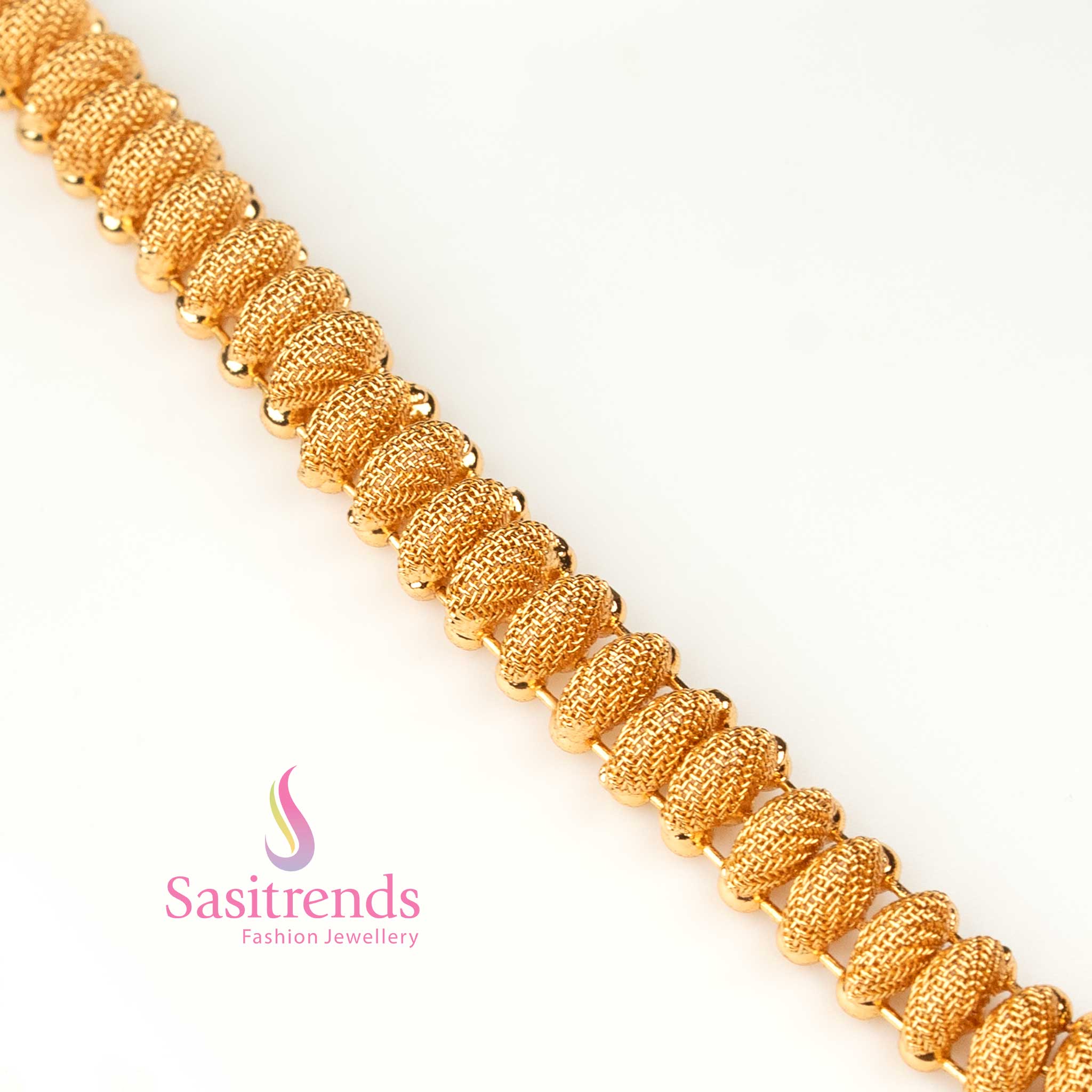 Graceful ruby AD stone necklace plated in one gram micro gold, tilak pendant detailed with pearl highlights for timeless celebration wear – Sasitrends
