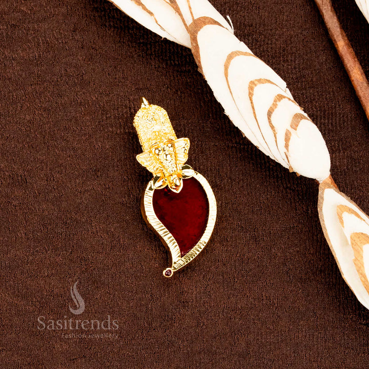 Traditional Vinayagar Mango red Palakka Pendant Micro Gold Finish – Sasitrends