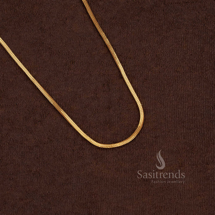 Traditional Micro Gold Plated Box Chain Thin Design With Real Gold Like Finish Suitable For Cultural Events And Gatherings - Sasitrends