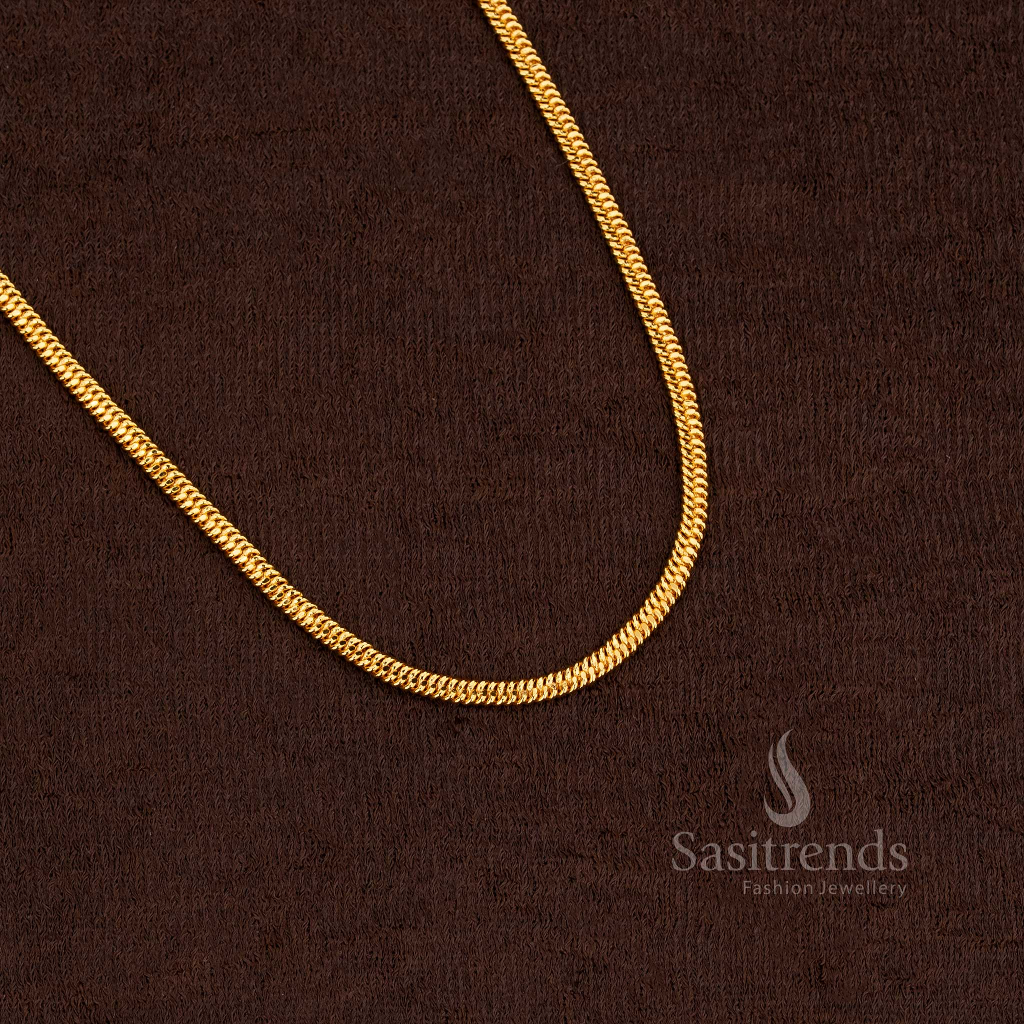 Elegant glow 24K micro gold designer chain radiating festive grace and golden shimmer – Sasitrends