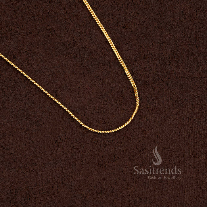 Exquisite Micro Gold Plated 18 Inches Chain with classic link work, enhancing bridal and festival saree looks – Sasitrends