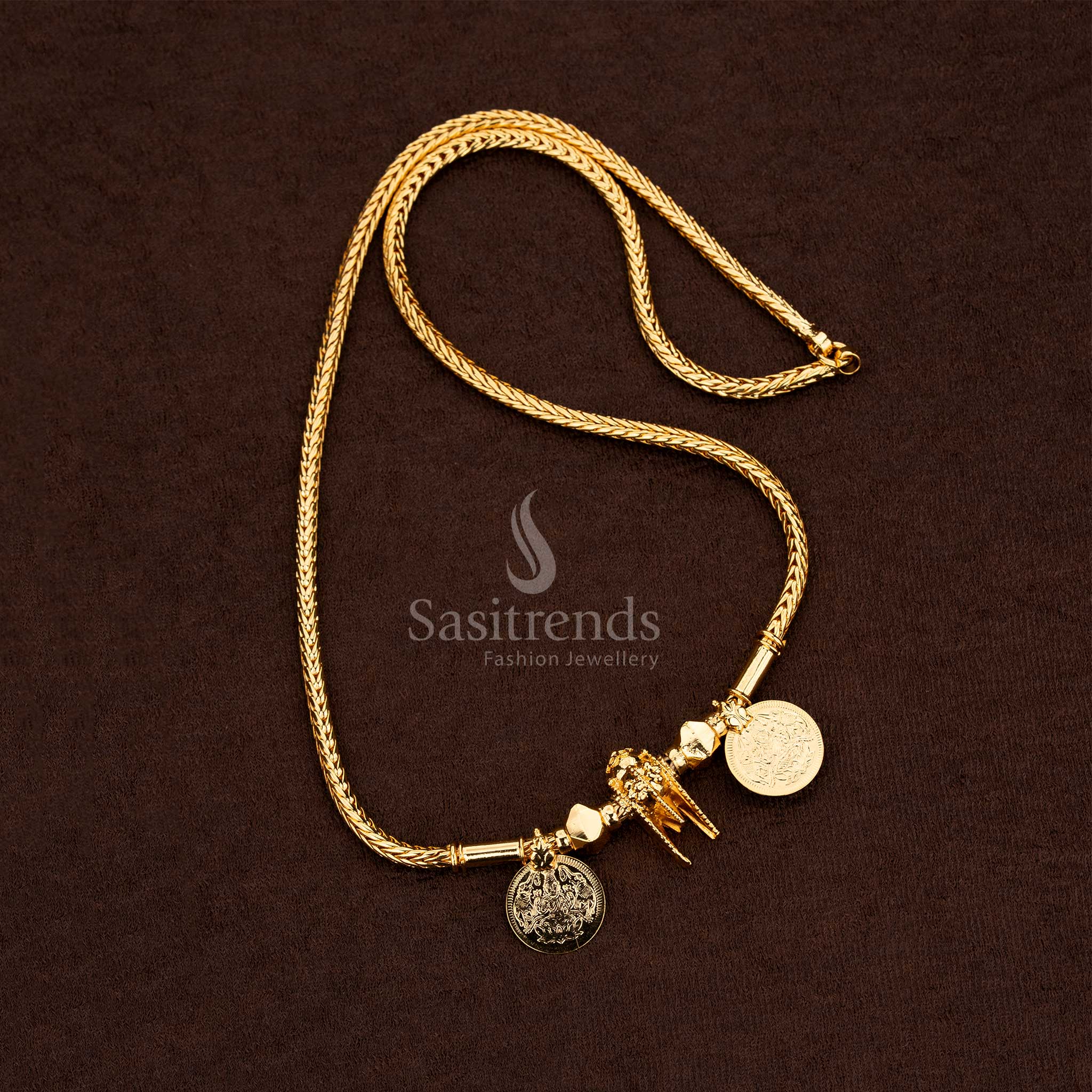Auspicious Micro Gold Plated Thennai Maram Wedding Thali Chain with devotional detailing and classic spiritual craftsmanship – Sasitrends