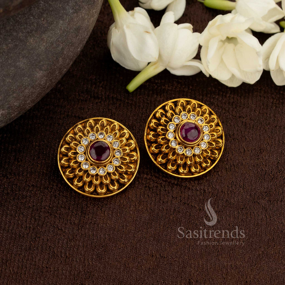 Aristocratic White Ruby Dual-Shape Earrings Featuring Radiant Stone Craftsmanship With Gilded Gold Touch – Splendid Cultural Jewellery For Regal Weddings And Timeless Grandeur – Sasitrends