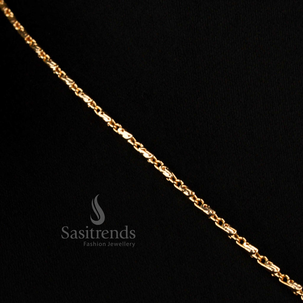 Guaranteed Micro Gold Plated Necklace with intricate elephant AD pendant design, perfect for traditional festivals, weddings, and luxurious special occasions – Sasitrends