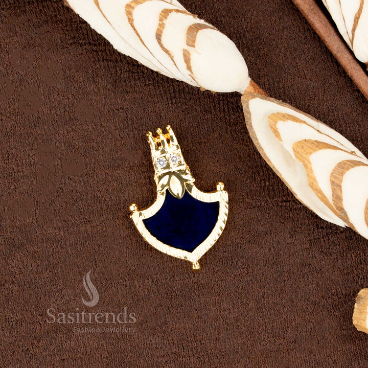 Amazing micro gold plated blue color  palakka pendant for special event - Sasitrends