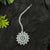 Enchanting Rhodium Silver Plated Maang Tikka with Mint Stones | Floral Motif & American Diamonds