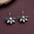 Stylish Oxidized German Silver Hook Earrings with Multi-Color Stones - Trendy Office Wear Collection for Women