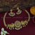 Temple Gold Tone AD Peacock Floral Choker Necklace Set with Earrings