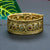 Exquisite Trendy Bridal Antique Gold Plated Temple Kada Bangle in Ruby-White, Studded with Synthetic Stones