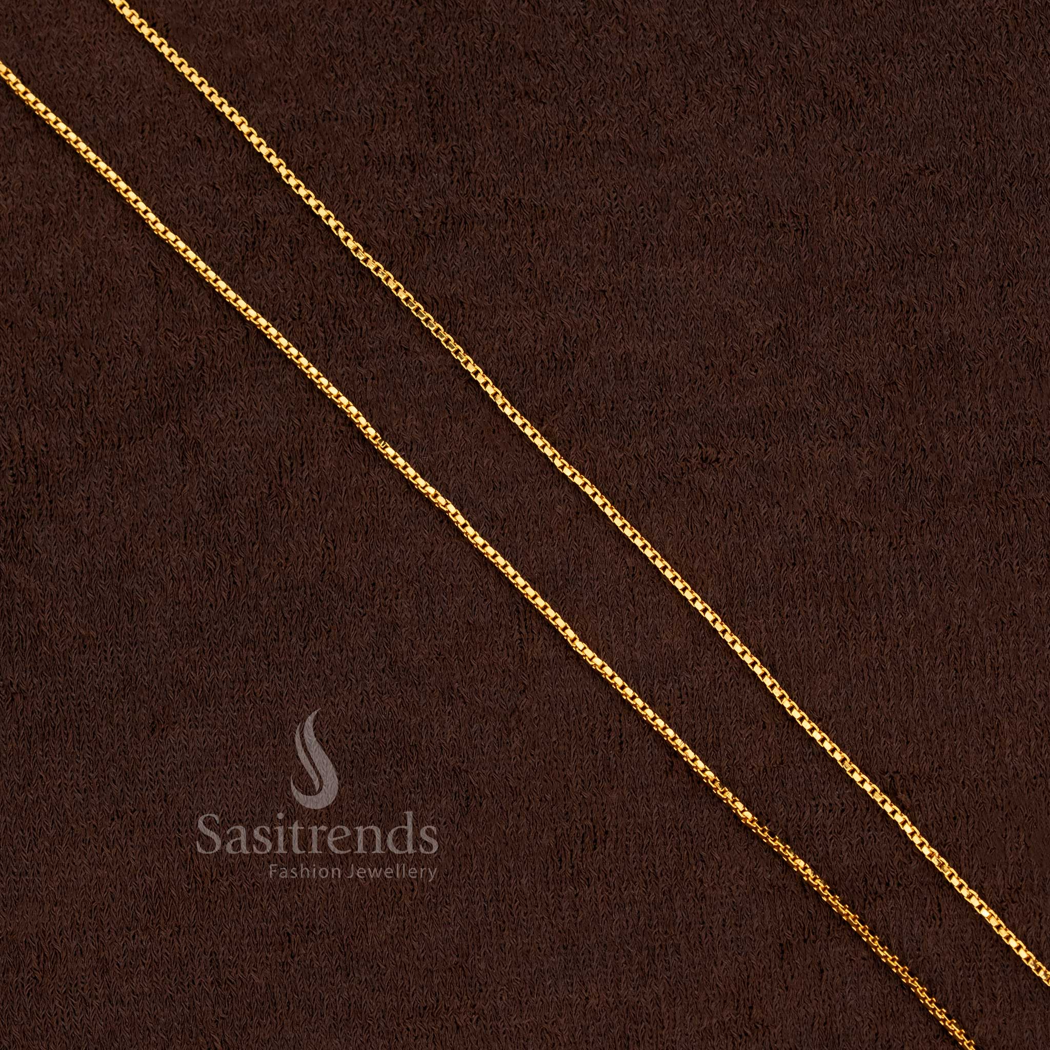 ivine Micro Gold Plated 18 Inches Designer Chain with radiant polish, perfect for traditional wedding and festival occasions – Sasitrends