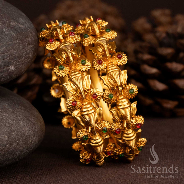 Classic matte gold brass-inspired bangles that offer an easy blend of everyday chic and styling for traditional events – Sasitrends