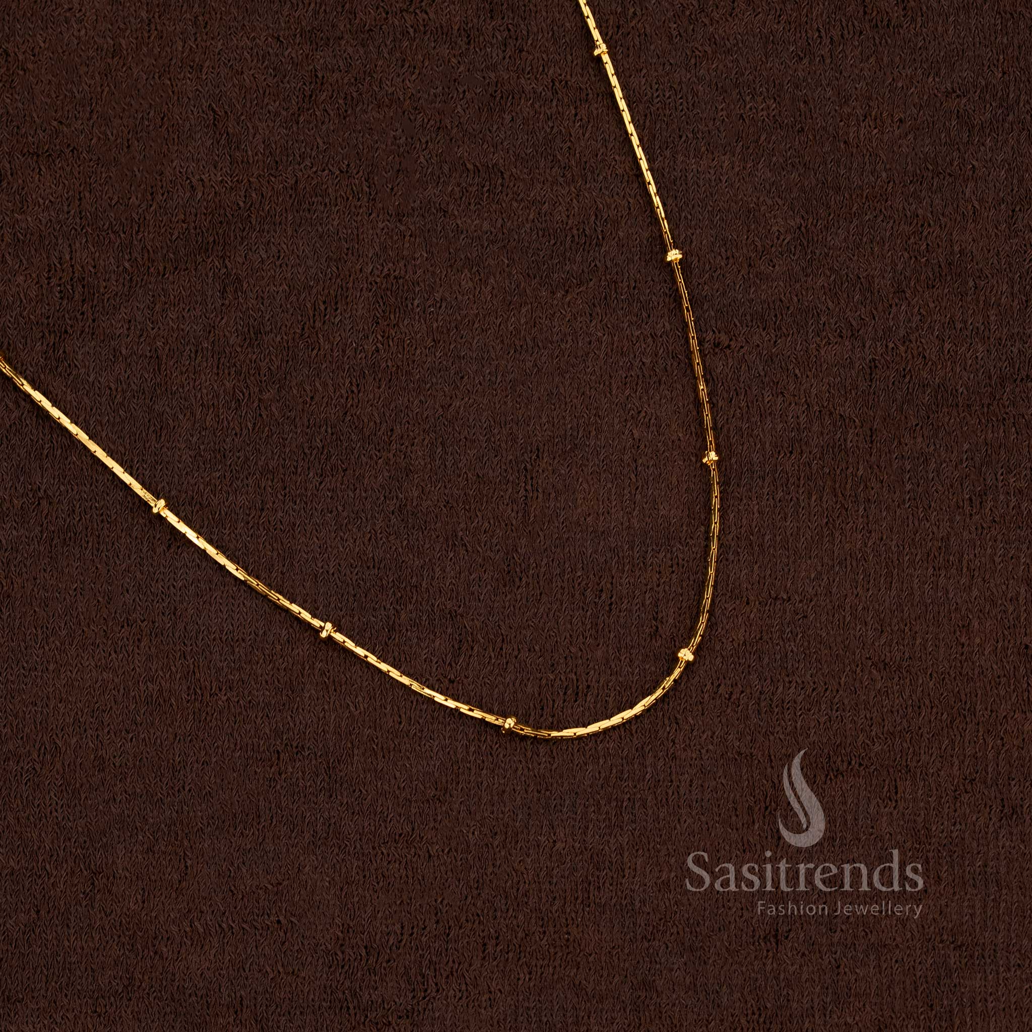 Royal Micro Gold Plated 18 Inches Designer Chain with fine lustre, enhancing traditional saree and wedding attire – Sasitrends
