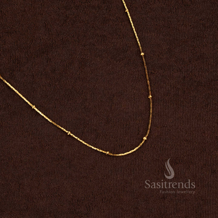 Royal Micro Gold Plated 18 Inches Designer Chain with fine lustre, enhancing traditional saree and wedding attire – Sasitrends