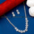 Classic White American Diamond Stone Rhodium Silver Plated Necklace Set - Versatile and Stylish