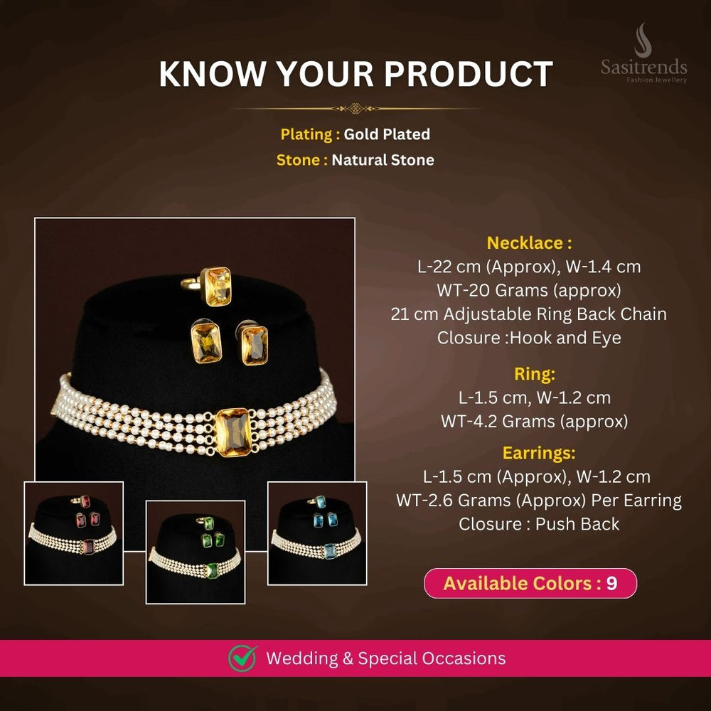 Gold Plated Necklace Jewellery Set Measurement Image - Sasitrends