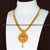 Indian Traditional Wear-Micro Gold Plated Floral Pendant Necklace