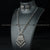 Tribal Pendant Necklace Set with Pearl Drops - Oxidised German Silver Jewelry