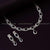Blue AD Stone Necklace Set with Rhodium Silver Plating - Trendy Jewelry
