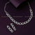 Royal Blue Stone Party Wear AD Necklace - Rhodium Silver Plated
