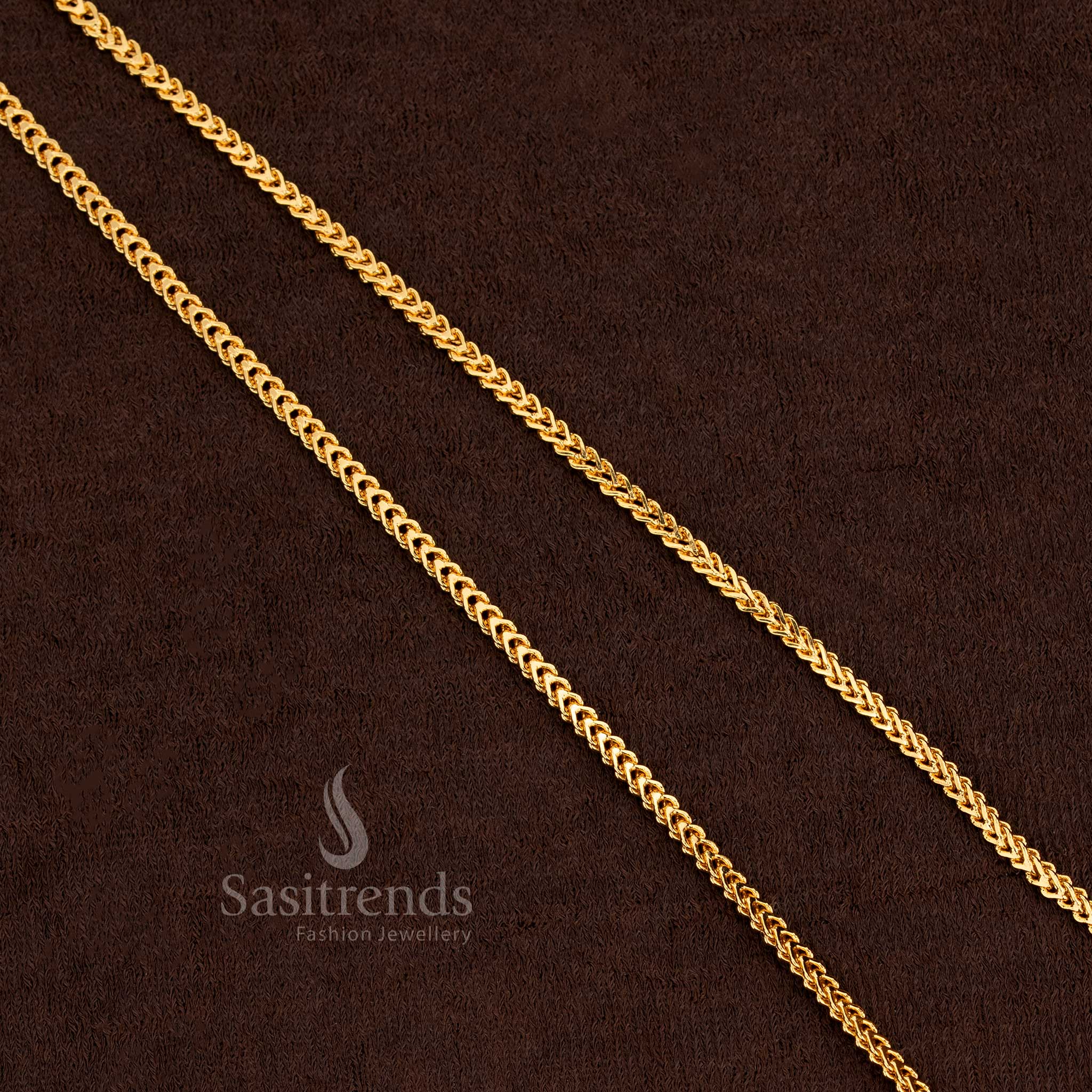 Regal designer chain in 24K micro gold plating crafted for ethnic and party occasions – Sasitrends