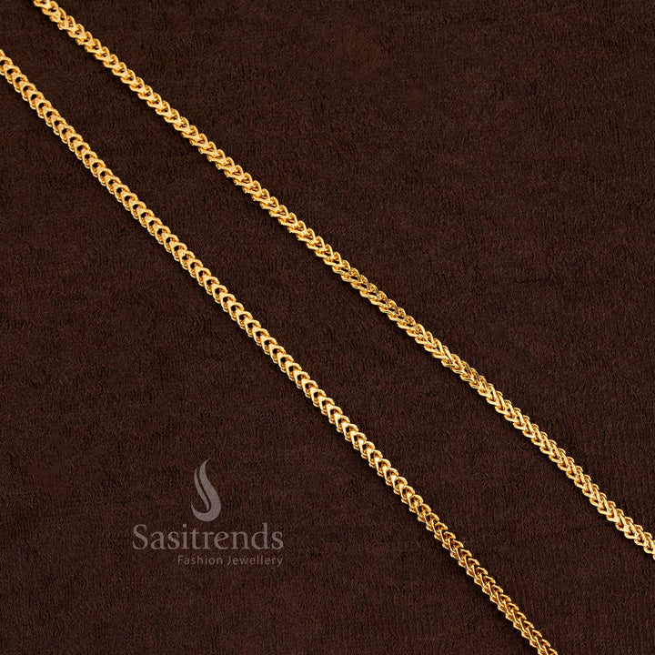 Regal designer chain in 24K micro gold plating crafted for ethnic and party occasions – Sasitrends