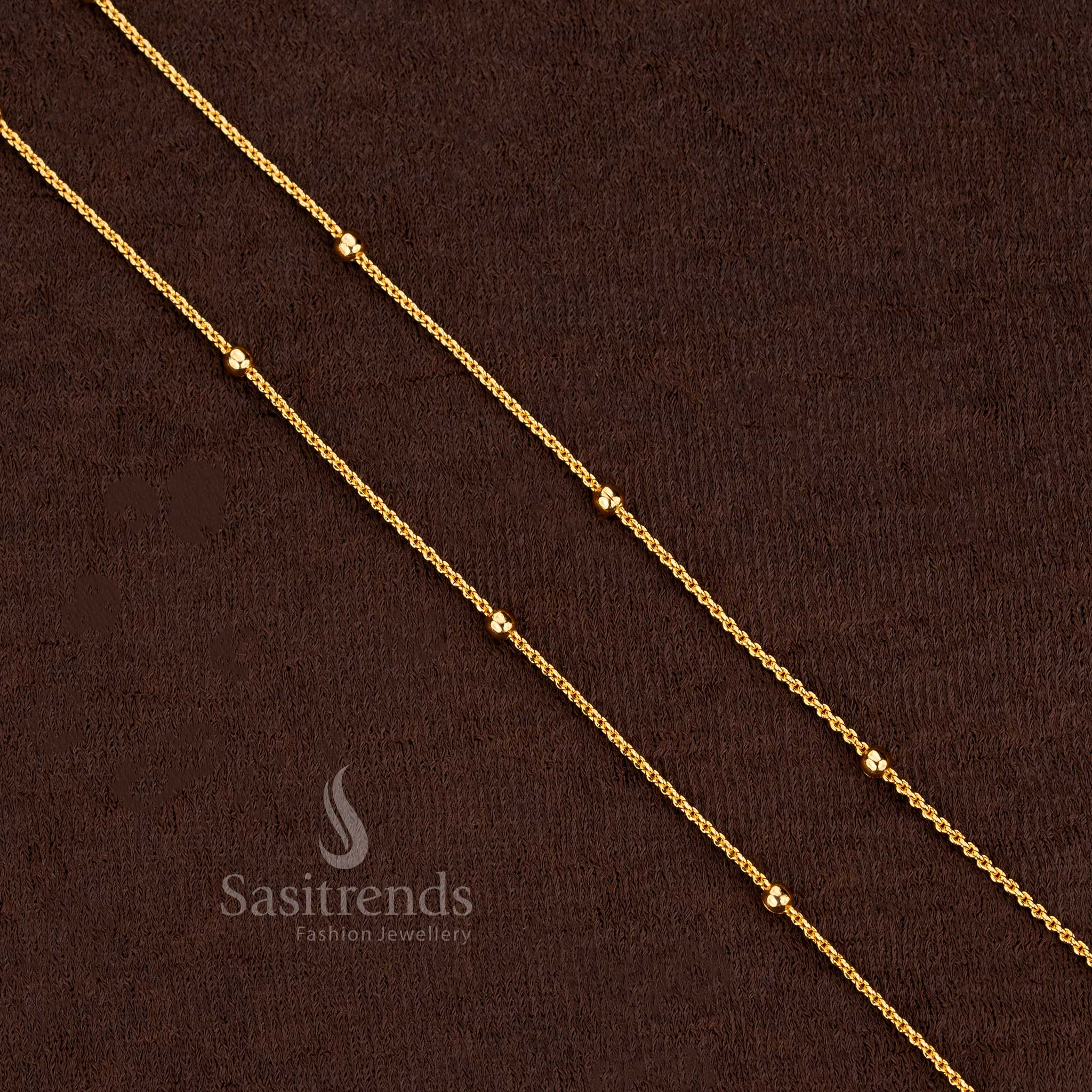 Ethereal one gram micro gold plated designer chain crafted for celebration and festive adornment – Sasitrends
