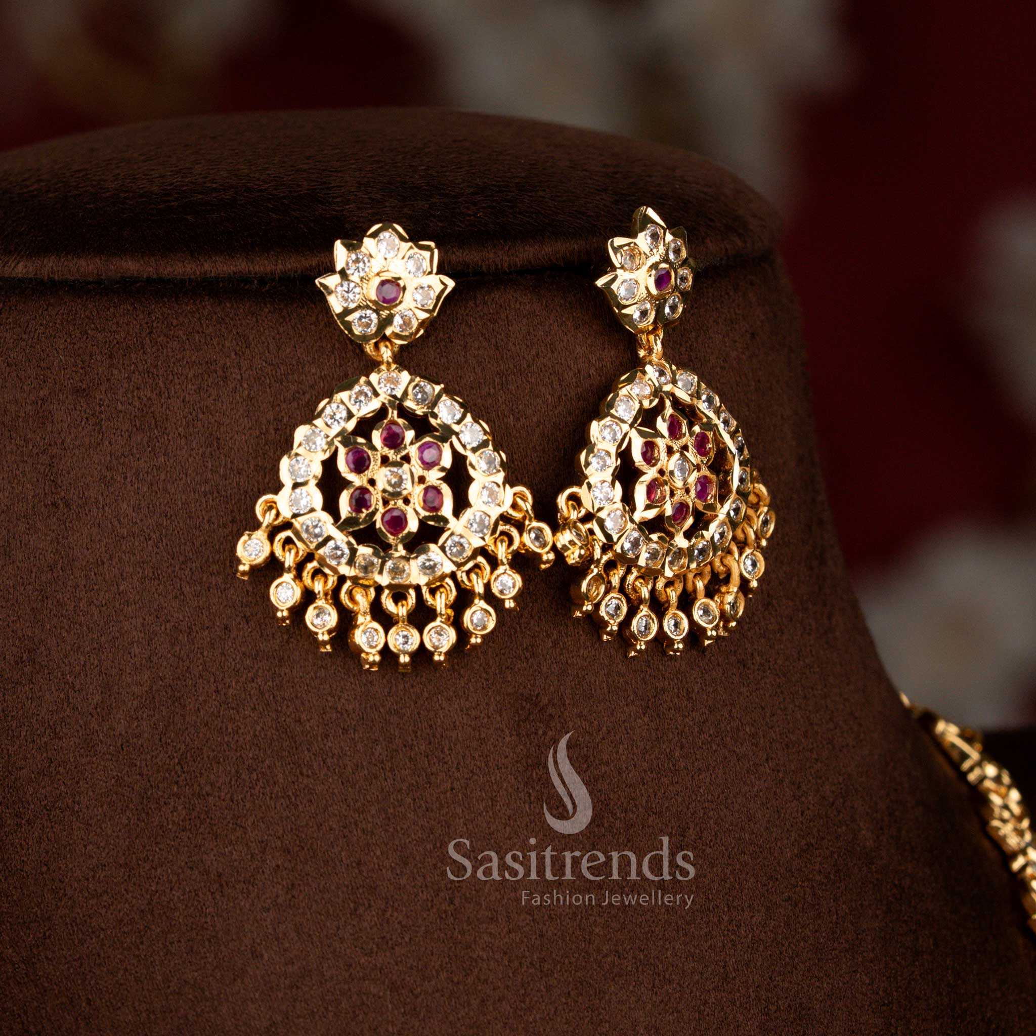 Magnificent Micro Gold Plated Crescent Garuda Eagle Motif Butterfly Chain Long Haram Necklace Set - Guaranteed - Sasitrends