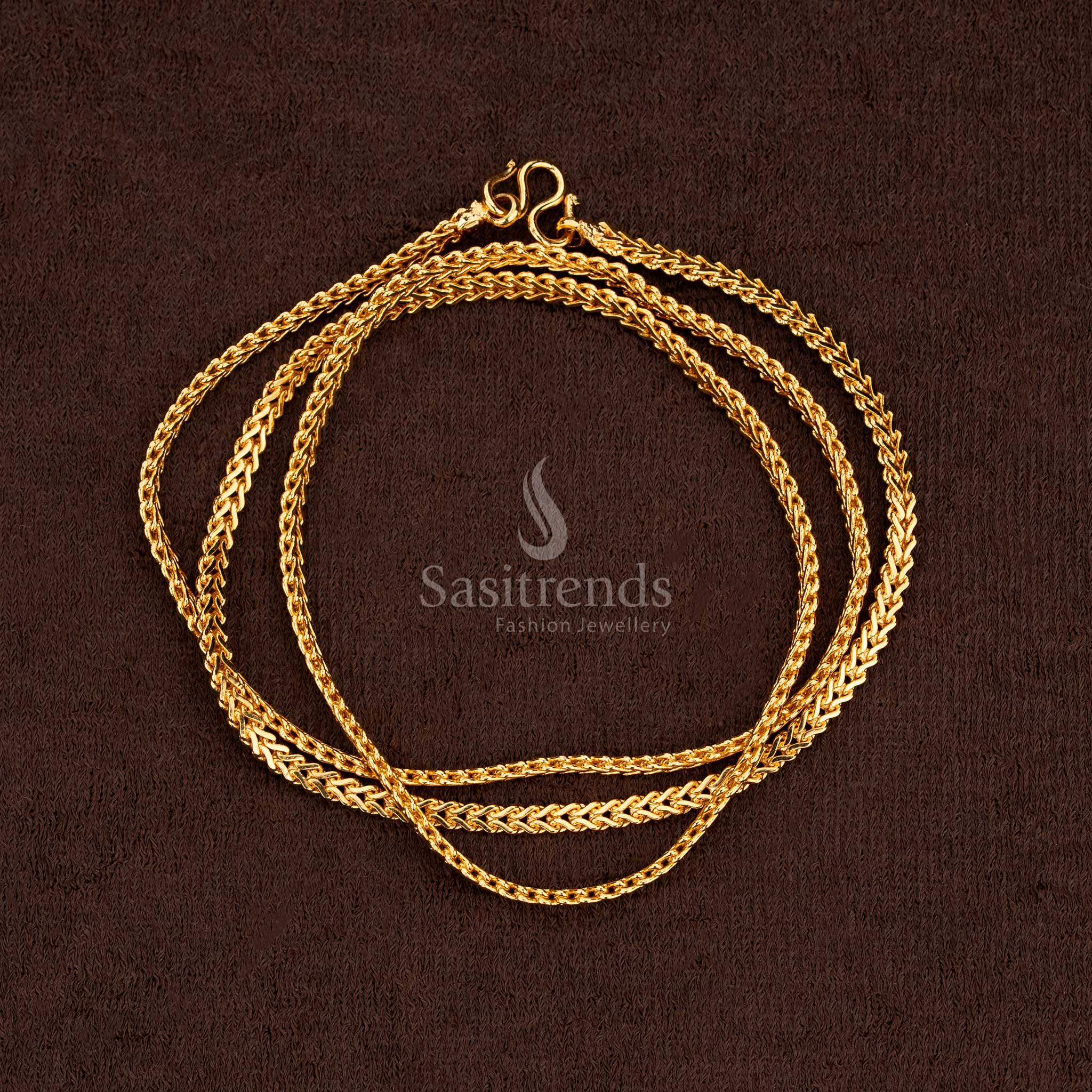 Majestic 24K micro gold designer chain perfect for traditional festive adornments – Sasitrends