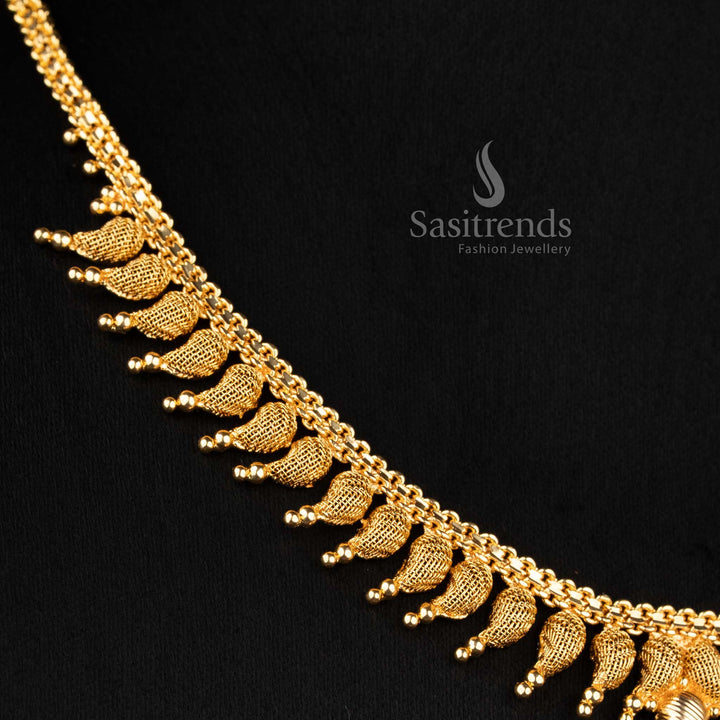 Charming micro gold plated net design mango necklace for women, suitable for celebrations – Sasitrends