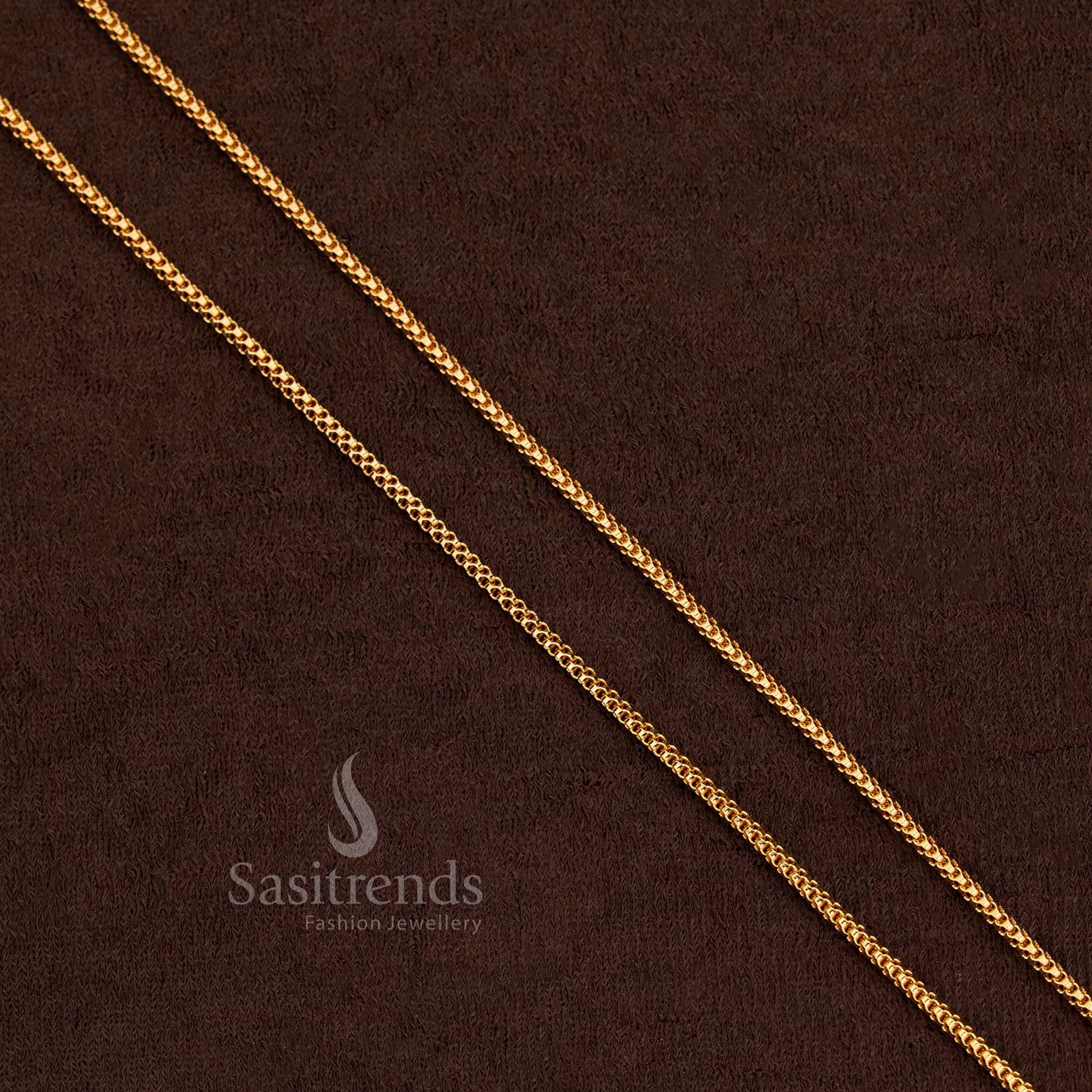 Luxurious Heritage-Inspired Micro Gold Chain Showcasing Interlinked Motif – Ideal For Engagements, Festivals, And Special Gatherings - Sasitrends