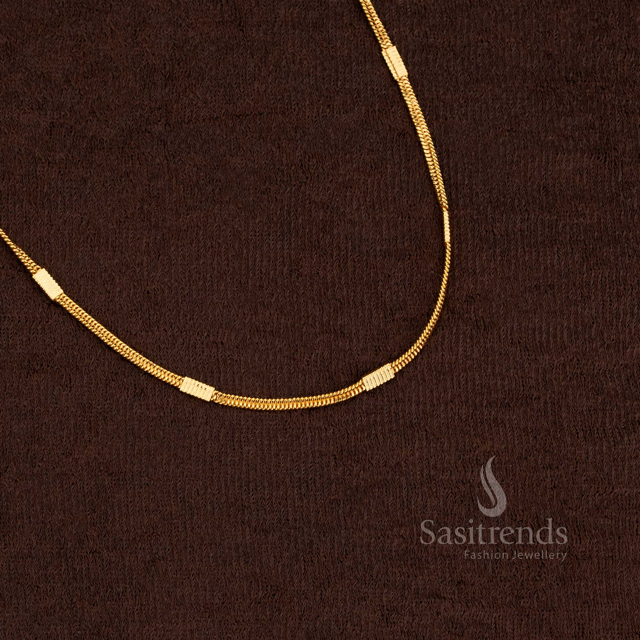 Regal design guaranteed 24 carat pure gold micro plated chain with polished elegance and glow – Sasitrends