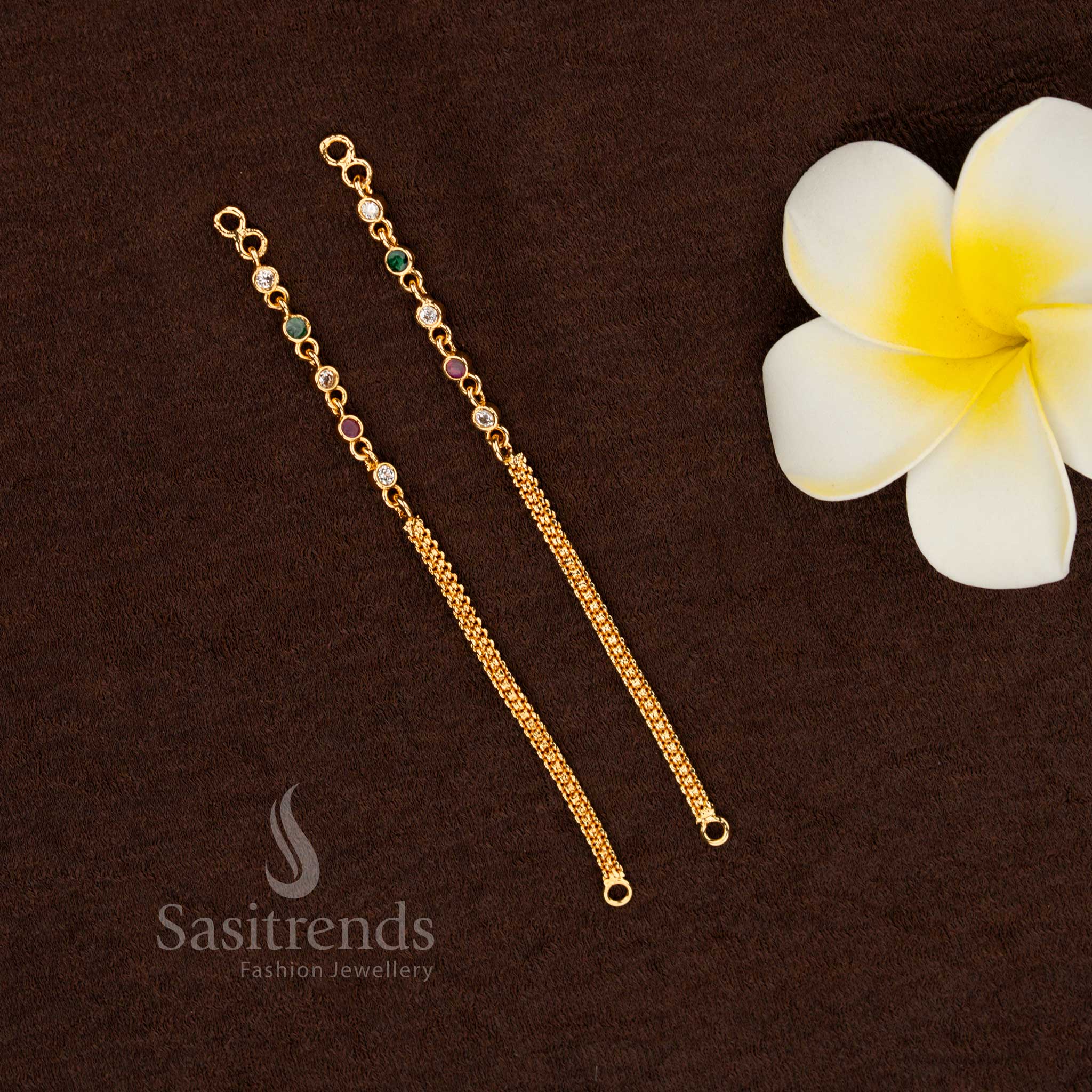 Imperial glow impon micro gold plated stone round chain matil multi designed with guaranteed jewellery finish and real gold look ideal for grand functions, ceremonies and classical performances – Sasitrends