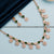 Green Glamour! Rose Gold Plated Necklace with American Diamond Stones - Trendy Party Wear for Women
