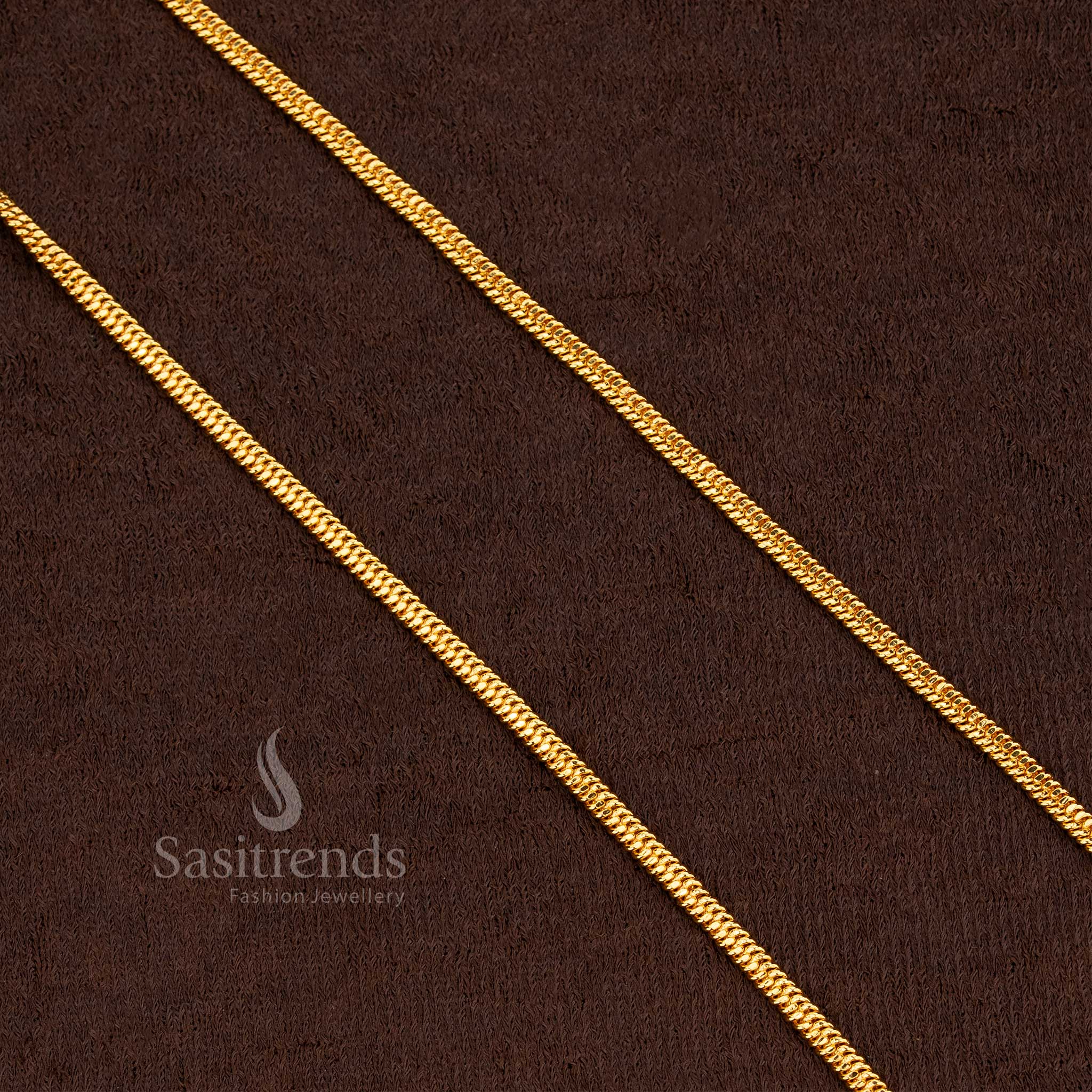 Charming 24K micro gold designer chain showcasing royal gloss and fine golden texture – Sasitrends