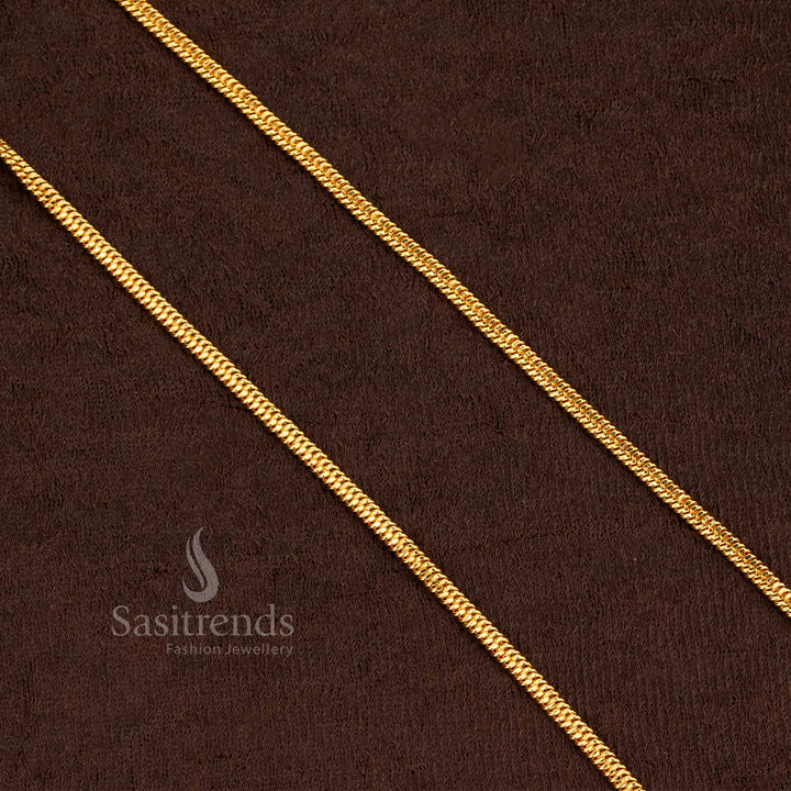 Charming 24K micro gold designer chain showcasing royal gloss and fine golden texture – Sasitrends
