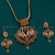 Traditional Pendant Set with Ruby White Color AD Stones and Micro Gold Plating